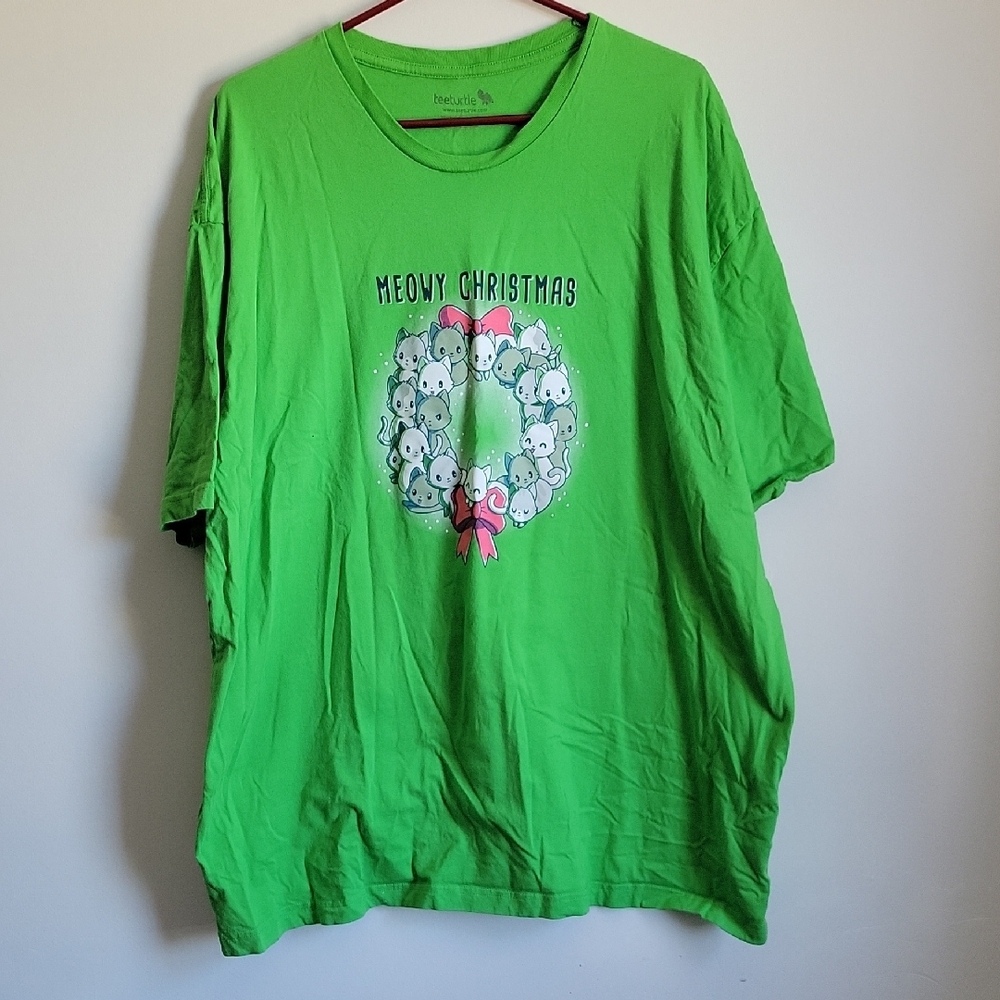 Green Meowy Christmas T-Shirt